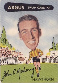 1954 Argus Football Swap Cards #77 John O'Mahoney Front